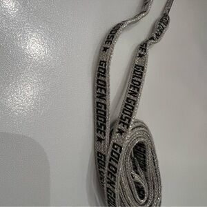 Golden Goose Black and Gray Branded Shoelaces